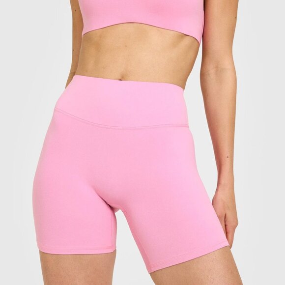 SoftMotion™ High Waisted Shorts 6" with White Logo - Picture 2 of 5